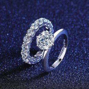 2Ct Round Cut Lab Diamond Silver Solitaire Ring